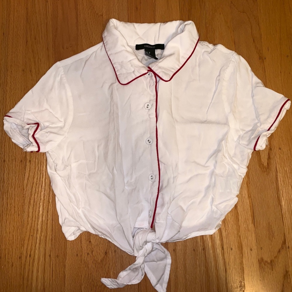 button up cropped shirt